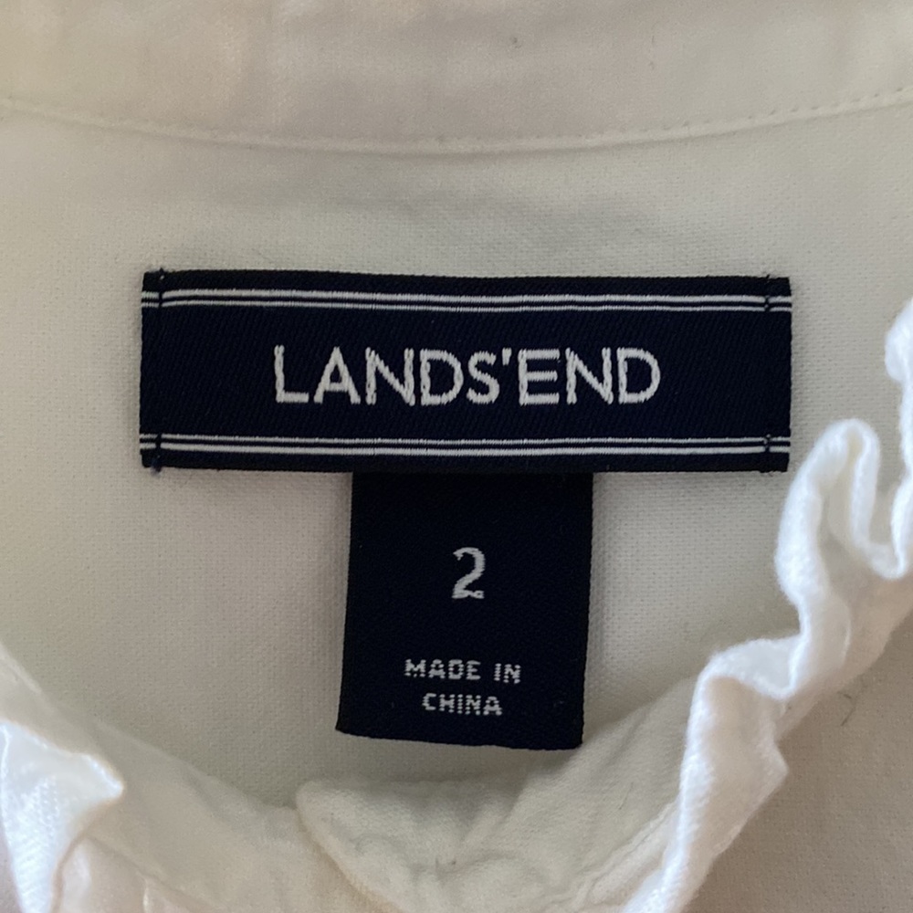 VGUC Land’s End Ruffle Button Down Size 2 - Picture 4 of 4